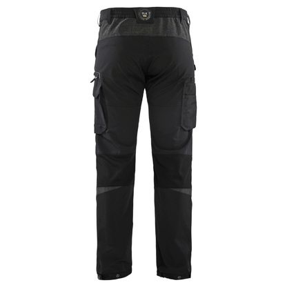Blaklader 1422 4-Way Stretch Service Work Trousers Black/Dark Grey, 37" Waist Short Leg