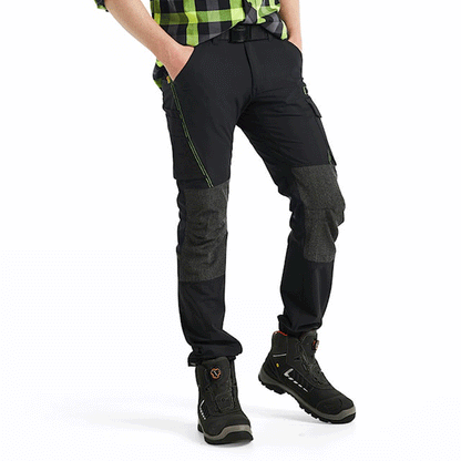 Blaklader 1422 4-Way Stretch Service Work Trousers Black / Hi-Vis Yellow