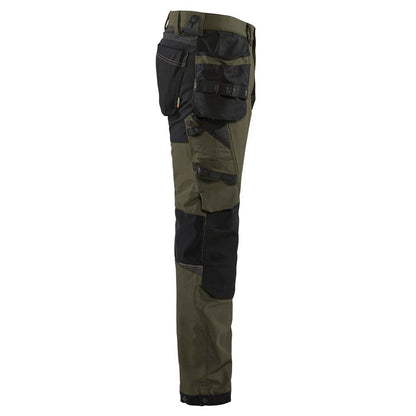 Blaklader 1522 Craftsmen 4-Way Stretch Trousers with Holster Pockets Olive Green