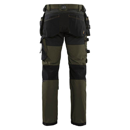 Blaklader 1522 Craftsmen 4-Way Stretch Trousers with Holster Pockets Olive Green