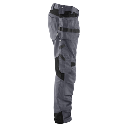 Blaklader 1555 Holster Pocket Craftsmen Work Trousers Grey / Black