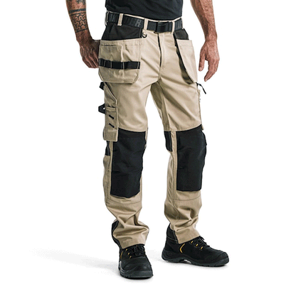 Blaklader 1555 Holster Pocket Craftsmen Work Trousers Stone / Black