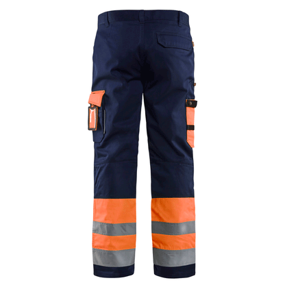 Blaklader 1584 Hi-Vis Professional Drivers Work Trousers Blue / Orange
