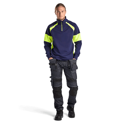 Blaklader 3550 1/4 Zip Sweatshirt with Hi-Vis Panels