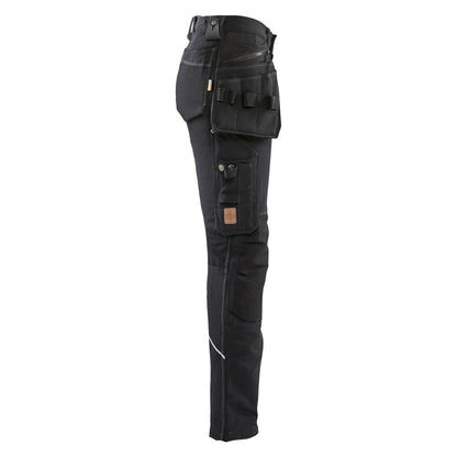 Blaklader 7198 Women's 4-Way Stretch Holster Pocket Work Trousers Black UK 12, Regular Leg
