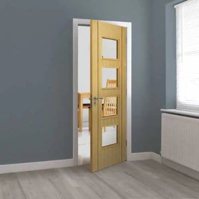 Blenheim Oak Pre Finished Glazed Internal Door - All Sizes
