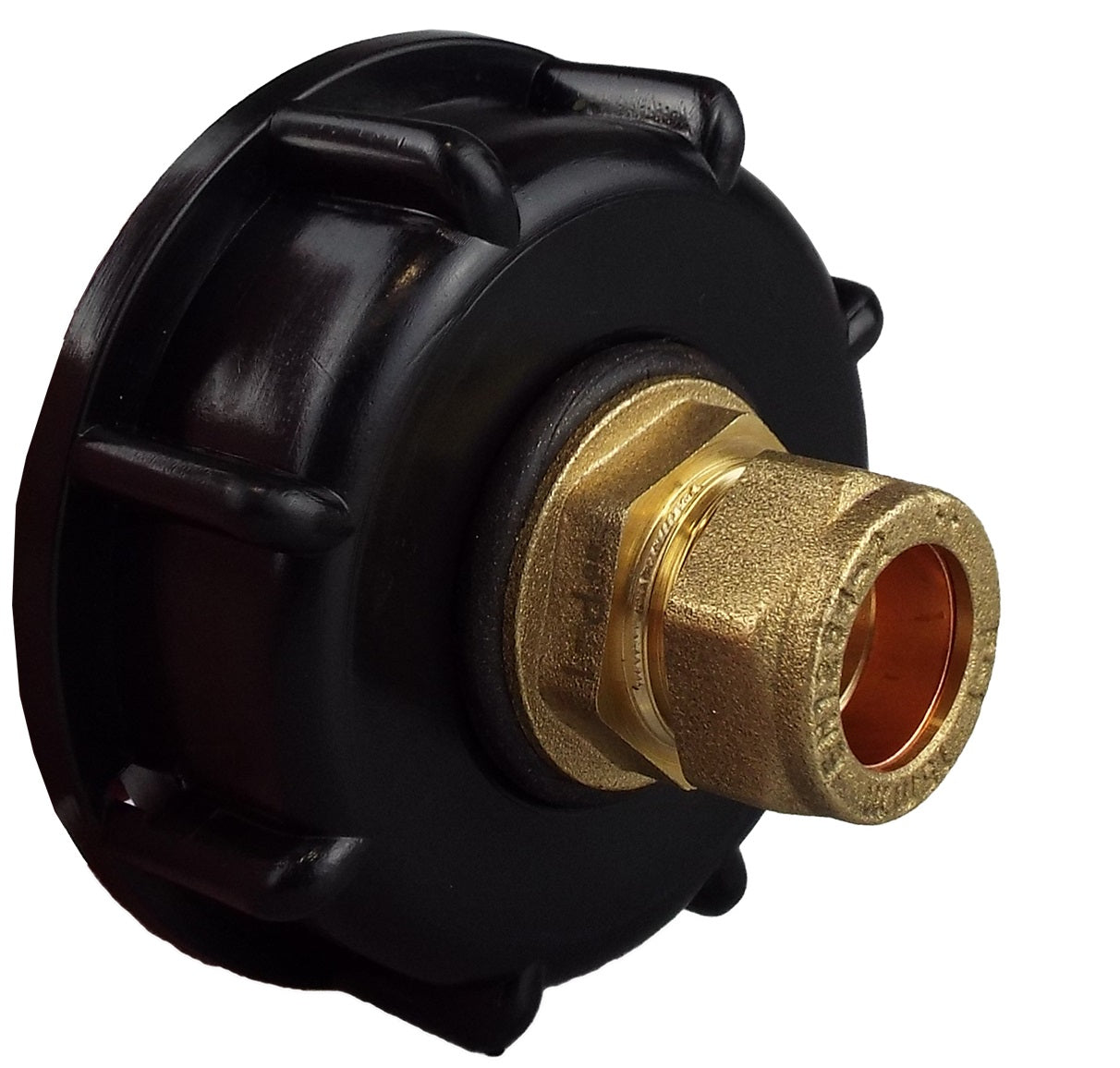 IBC 2” S60X6 Cap with Brass Compression Straight ½” BSP – 15mm