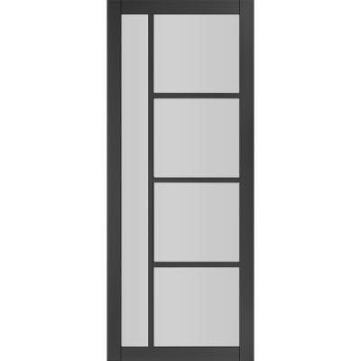 Brixton Black Prefinished Glazed Internal Door - All Sizes