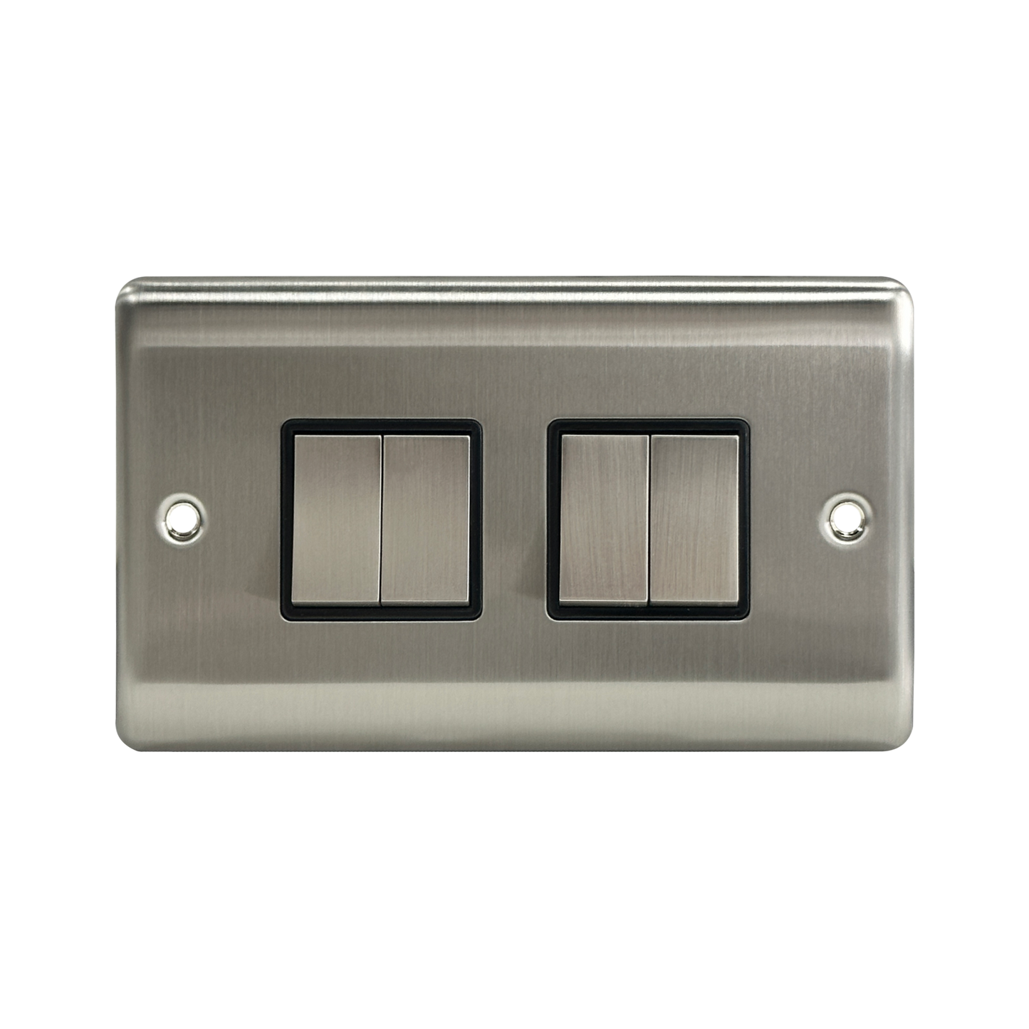 Caradok 4G 2Way 10A Switch Brushed Chrome Black Insert