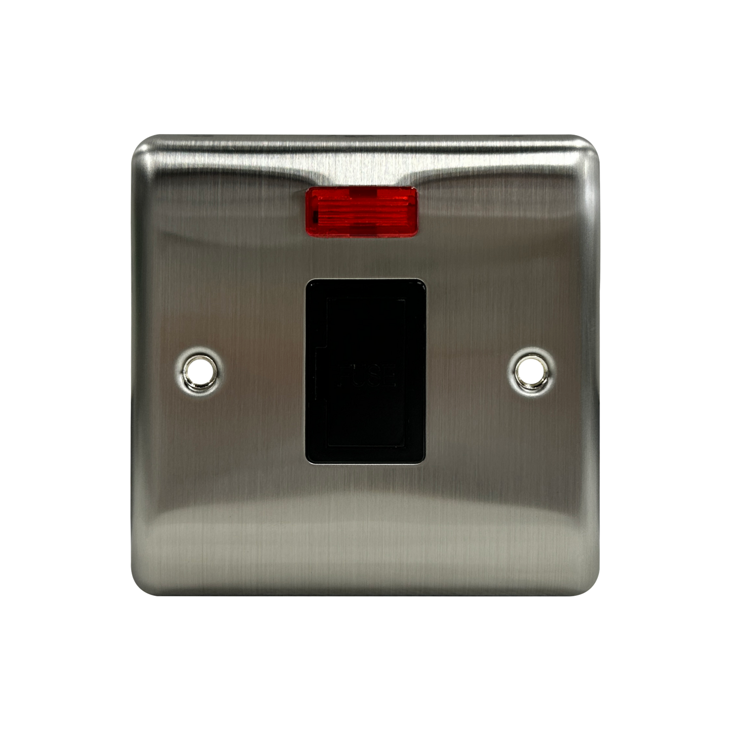 Caradok 13A Unswitched Spur c/w Neon Brushed Chrome Black Insert