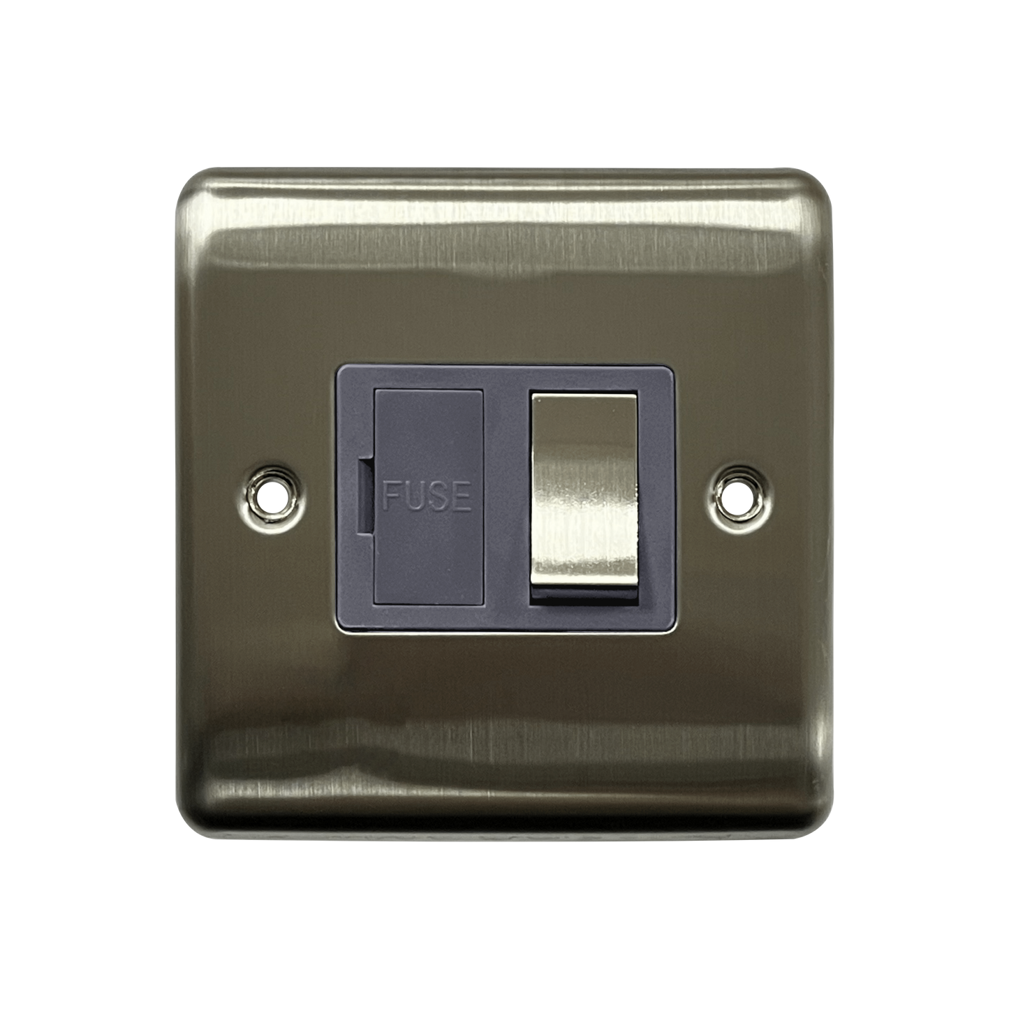 Caradok 13A Switched Spur Brushed Chrome Grey Insert