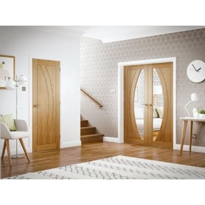 Salerno Unfinished Internal Oak Door with Clear Glass