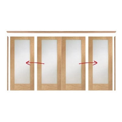 Oak Sliding Door Frame - 2pcs (includes hardware kit) 3500mm