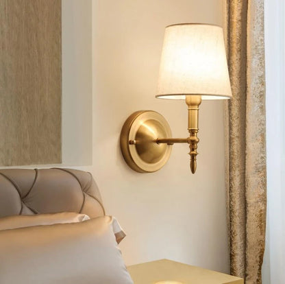 The Charlestown Classic Single Arm Wall Light With Fabric Shade