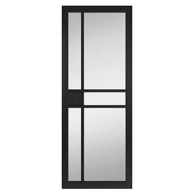City Black Painted Clear Glazed Internal Door - All Sizes