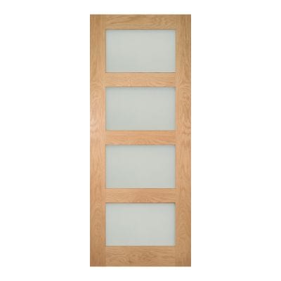 Coventry Oak Unfinished Frosted Glazed Internal Door - All Sizes