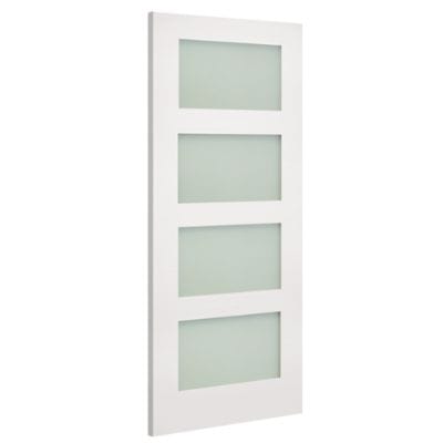Coventry White Primed Frosted Glazed Internal Door - All Sizes
