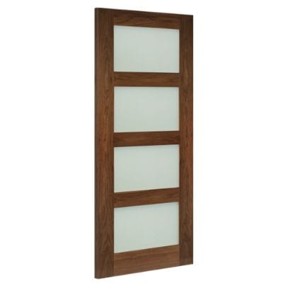 Coventry Walnut Prefinished Frosted Glazed Internal Door - All Sizes