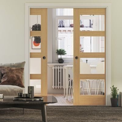 Coventry Oak Prefinished Glazed Internal Door - All Sizes