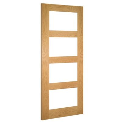 Coventry Oak Unfinished Glazed Internal Fire Door FD30 - All Sizes