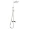 Cube Chrome Thermostatic Shower Column w/ Diverter and Shower Head