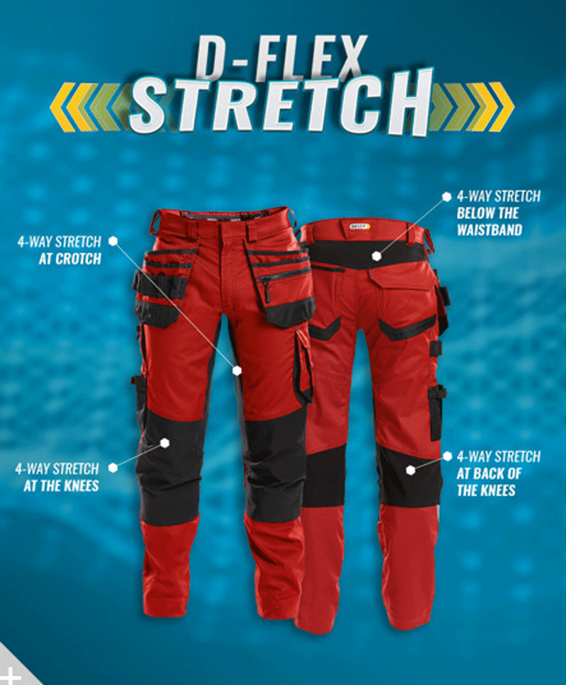 DASSY Flux 200975 Stretch Holster Pocket Kneepad Work Trousers Azure Blue