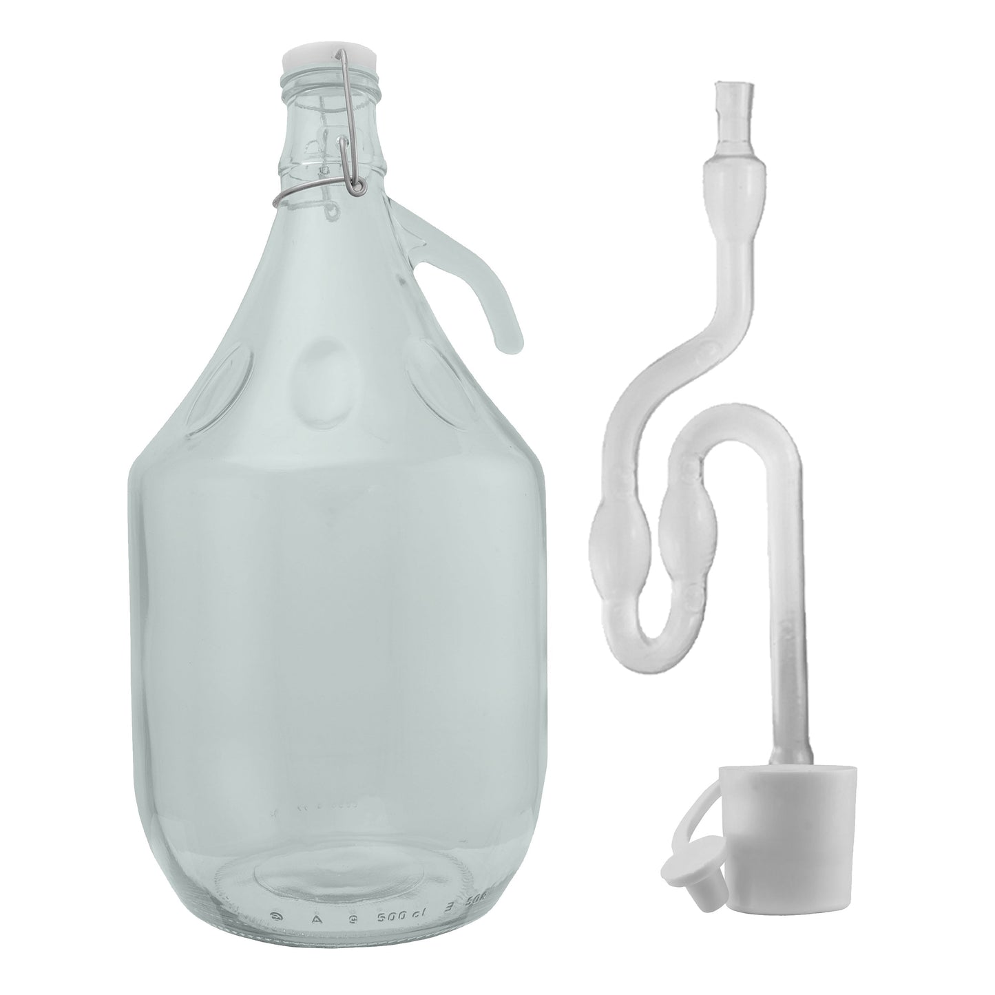 Glass Demijohn 5L 6 Pack Swing Top Cap, Airlock, Bung & Tube