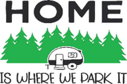 Doormat 60cm x 40cm - 'Home Is Where We Park It' - Absorbent Coir Mat for Indoor/Outdoor