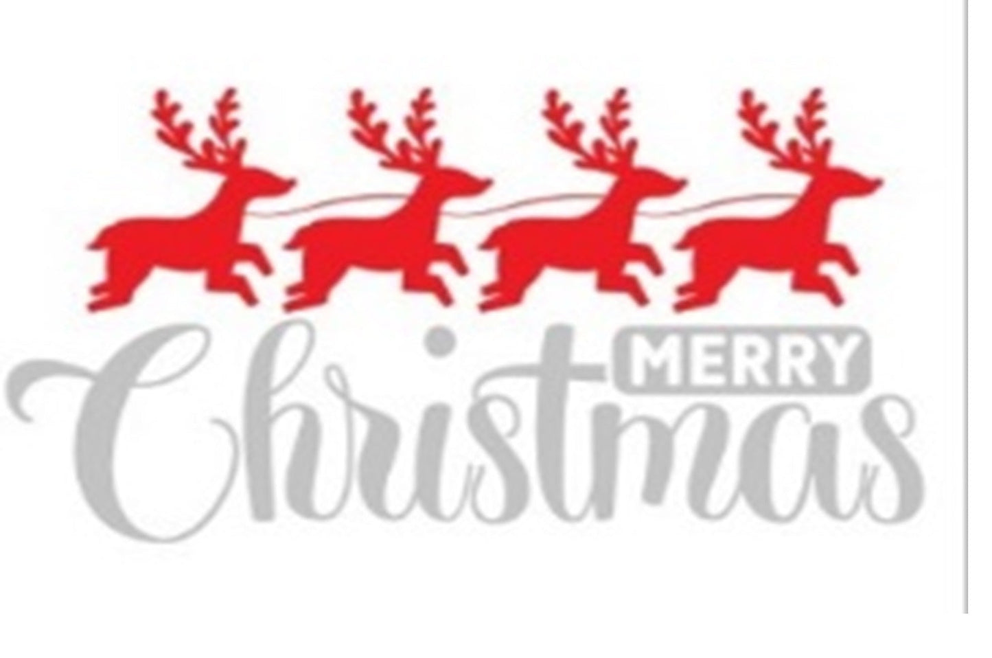 Doormat 60cm x 40cm - 'Merry Christmas' (Red/Silver) - Absorbent Coir Mat for Indoor/Outdoor