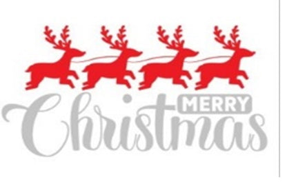 Doormat 60cm x 40cm - 'Merry Christmas' (Red/Silver) - Absorbent Coir Mat for Indoor/Outdoor