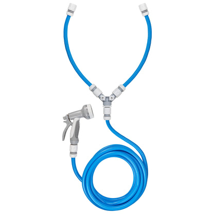 Dog Shower Mix Hot/Cold Water with Valves Blue