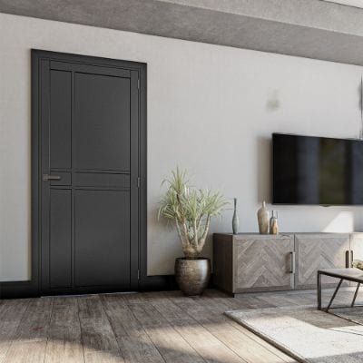 Dalston Black Prefinished Internal Door - All Sizes