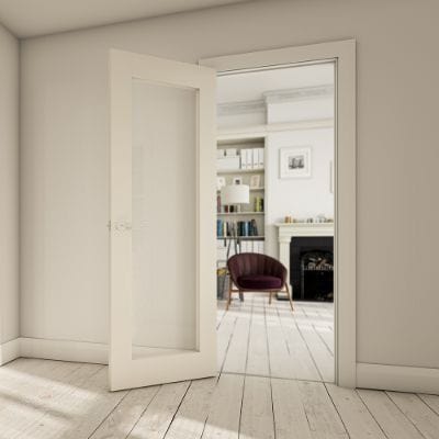 Denver White Primed Glazed Internal Door - All Sizes