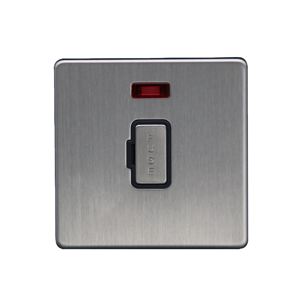 Caradok 13A Unswitched Spur c/w Neon Brushed Chrome