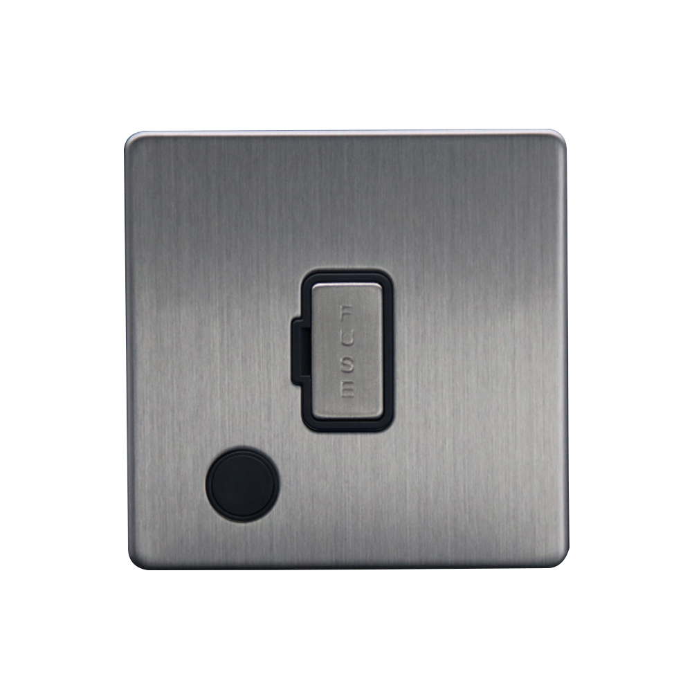 Caradok 13A Unswitched Spur + FO Brushed Chrome