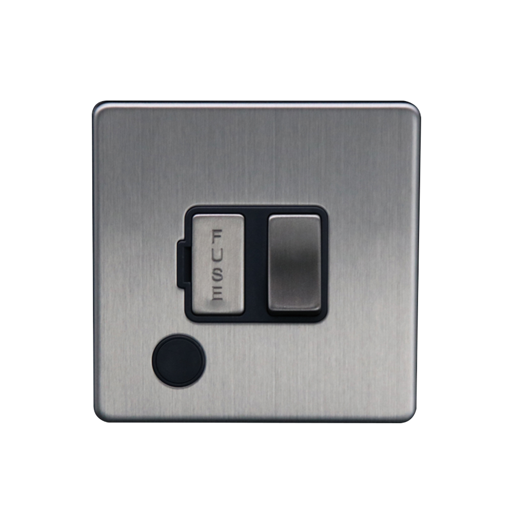 Caradok 13A Switched Spur + FO Brushed Chrome