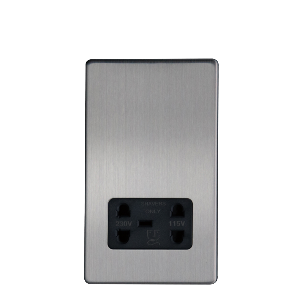 Caradok Shaver Socket Brushed Chrome
