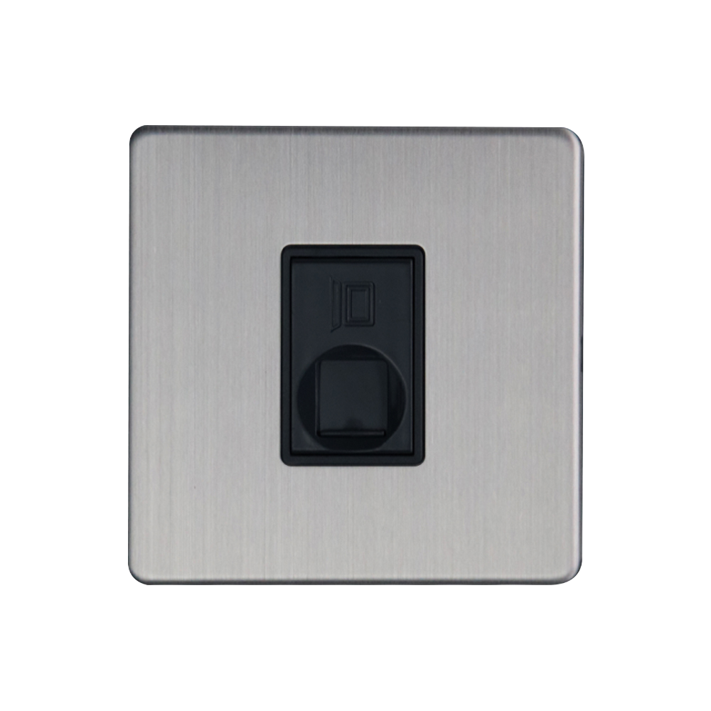 Caradok 1G RJ45 Cat5 Socket Brushed Chrome