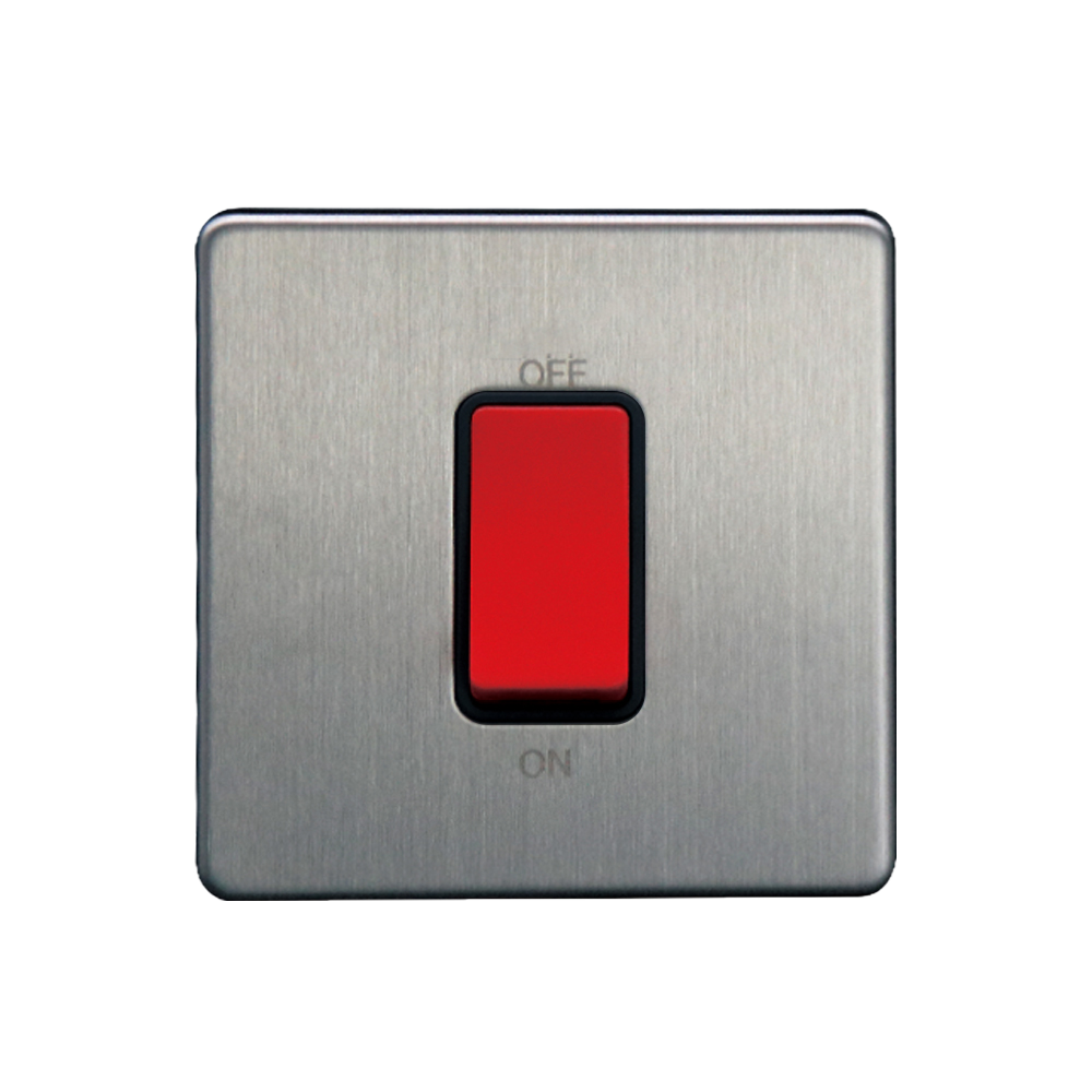 Caradok 1G 45A DP Switch Brushed Chrome