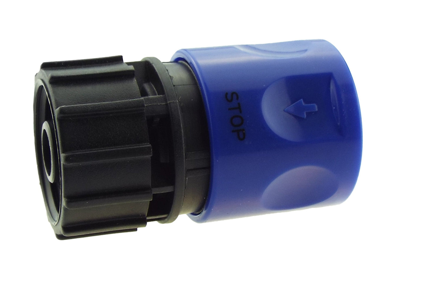 Hose Connector Blue with In-Line BSPM Threaded Valve