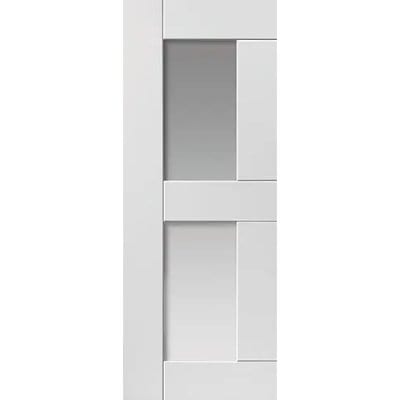 Eccentro White Primed Glazed Internal Door - All Sizes