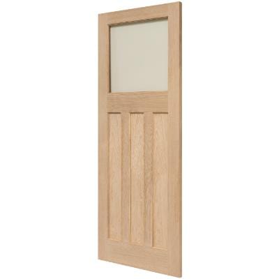 Edwardian Traditional Oak Glazed Unfinished Internal Door - All Sizes
