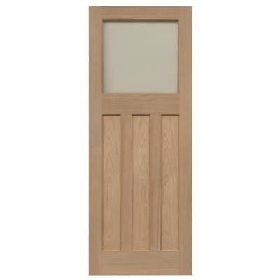 Edwardian Traditional Oak Glazed Unfinished Internal Door - All Sizes
