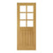 Ely Oak Prefinished 6 Glazed Bevelled Light Panels Internal Door - All Sizes
