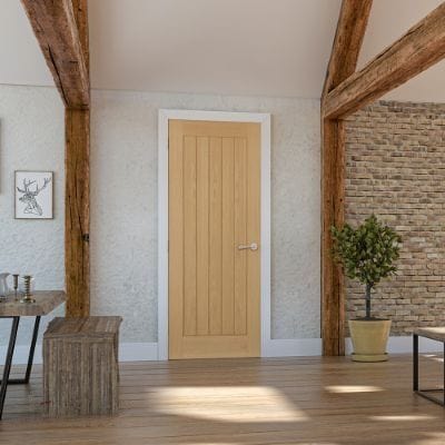 Ely Oak Unfinished Internal Fire Door FD30 - All Sizes