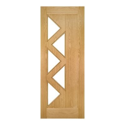Ely Oak Prefinished 5 Glazed Light Panels Internal Door - All Sizes