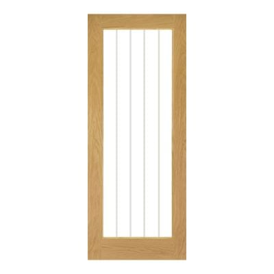 Ely Oak Prefinished 1 Glazed Light Panel Internal Door - All Sizes