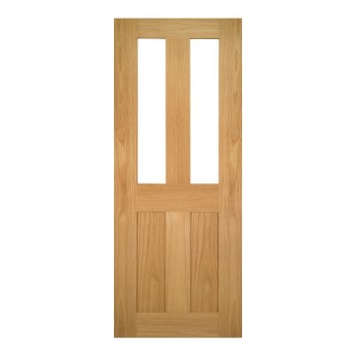Eton Oak Unfinished Glazed Internal Door - All Sizes