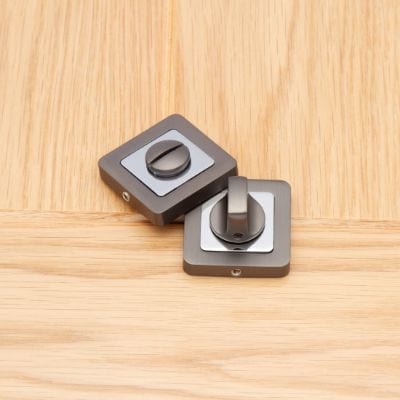 Thumbturn Set Matt Satin Black/Chrome - 50mm x 50mm