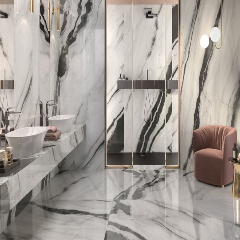 Panda Marble White (High Glossy) - All Sizes